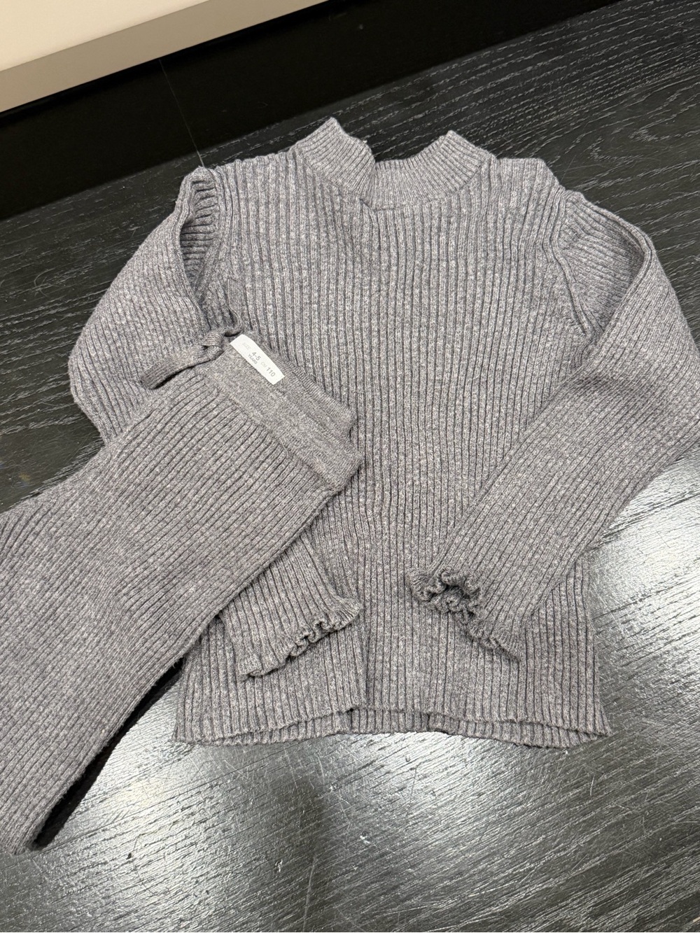 Zara Ribbed Turtleneck Sweater & Leggings SET Gray 4-5